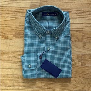 Ralph Lauren Green Plaid Long Sleeve Button